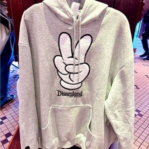 Disney Parks Disneyland Peace Sign Grey Hoodie XXL
